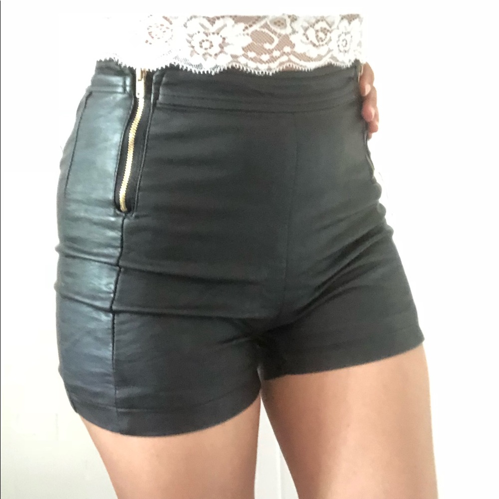 Faux Leather high waisted shorts